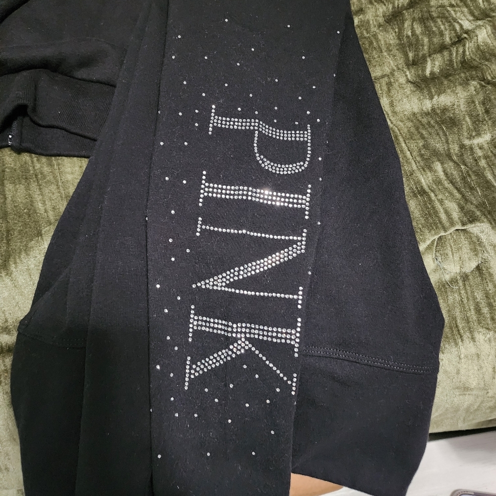 Victoria's Secret Black Leggings with Rhinestone Logo